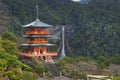Pagoda and Nachi Falls in the Wakayama Prefecture, Japan Royalty Free Stock Photo